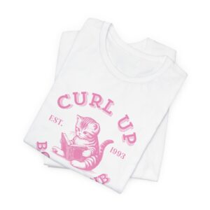 Curl Up Book Club t-shirt, gifts for avid readers, gifts for readers, gifts for book fans, cat t-shirt