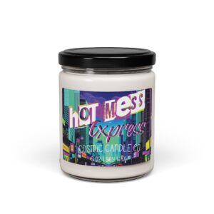hot mess express candle, affirmation candles, scented soy candles, candle gifts, funny gifts, funny candle gifts, jokes