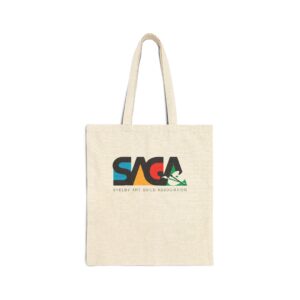 SAGA Cotton Tote Bag – Retro Colorblock Art Association Tote